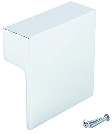 M4TEC Polished Chrome Bedroom Furniture Door Handles for Kitchen Cupboards & Kitchen Furniture - Ideal Cabinet Handles, Door Knobs, Draw Handles, and Wardrobe Knobs - Q6 Series 60 x 60mm