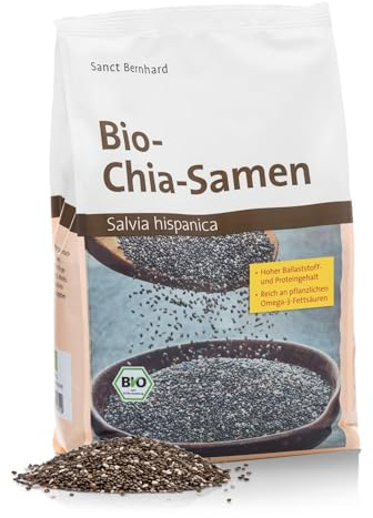 Sanct Bernhard Bio Chia-Samen reich an pflanzlichen Omega-3-Fettsäuren, Inhalt 1000 g