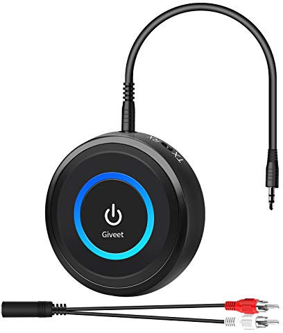 Giveet Bluetooth V5.0 Sender Empfänger (BTI-018-Black 2-in-1 TX & RX)