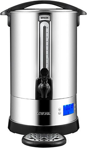 MYLEK Catering Urn, 20L Hot Water Boiler Dispenser, Commercial Digital Urn Kettle, Brews and Mulled Wine Heater - Energy Efficient, Stainless Steel, 60-100°C Thermostat, Cafe, Office, Home, 20 Litre