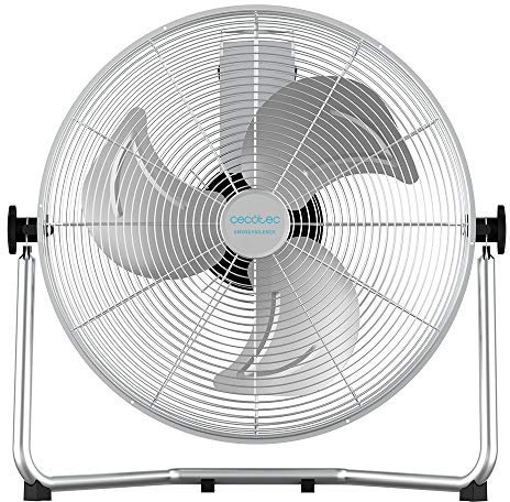 Cecotec Ventilador Industrial EnergySilence 4100 Pro. Óptima Potencia, 100 W, 3 Velocidades, Motor de Cobre, Ajustable, Acabado en Cromado, 3 Aspas