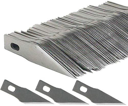 TIHOOD 100PCS #11 Replacement Hobby Blade SK5 Carbon Steel Craft Knife Blades for Art Work Cutting Carving Paper Sculpture DIY