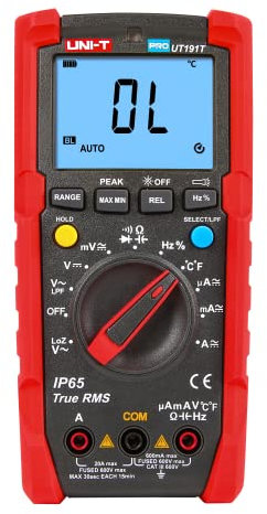 UNI-T UT191E Multimetro Professionale IP65 600V AC/DC 20A 10Hz-1MHz