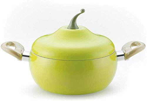 Olla de sopa esmaltada, cocotte de tomate de hierro fundido, olla antiadherente, cacerola multifuncional, olla de sopa sin níquel, olla de cocción lenta, estofado,-green