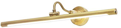 HKLY LED Spiegellampe Bad Retro, Messing Badleuchte Spiegelleuchte Badezimmer mit Schwenkbarem Lampenkopf, Vintage Schrankleuchte Neutralweiß 4000K Wandleuchte Innen Antik für Schlafzimmer,45cm/9w