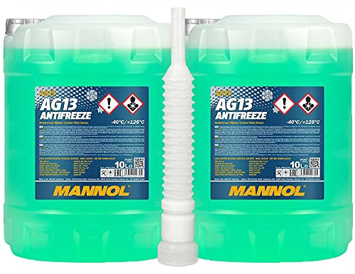 MANNOL 2 x10 Liter, 4013 Antifreeze AG13 (-40) Hightec Kühlerfrostschutz verdünnt