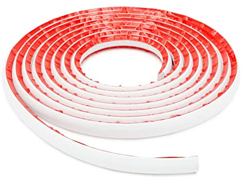 Moulure Quart de Rond Souple Flexible pour le Bords de Mur, les Comptoirs, les Plans de Travail, 1,3 cm, Blanc, 2 cm x 5 mètres