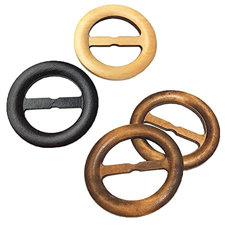 ccHuDE 10 Stück runde Holzschal-Clip-Ringe, Schal-Verschluss, T-Shirts, Clips, Schals, Schnallenhalter für Twilly Halstuch
