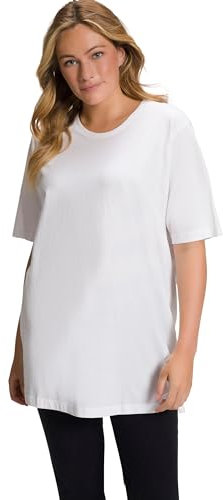 Ulla Popken, Damen, große Größen, Basic-Shirt, Rundhals Schneeweiß 62-64