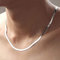 WANGJ 925 Silver Necklace 4MM Snake Chain Men Women Couple Sterling Silver Jewelry Blade Chain, 55cm