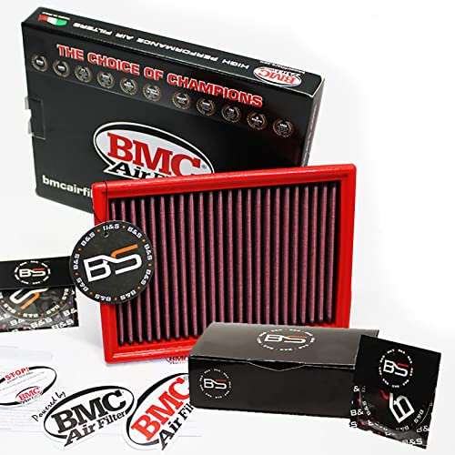 B&S Kit Filtro Aria Sportivo Aspirazione Rigenerabile Lavabile FB132/01 con Profumatore Interni