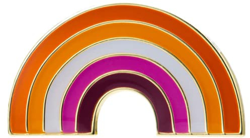 Pin's en métal émaillé LGBT Pride LGBT - 2,4 x 1,6 cm - Rayures orange blanches et roses - Finition émail dur - Fermoir sécurisé pour visibilité LGBTQ+, identité, événements