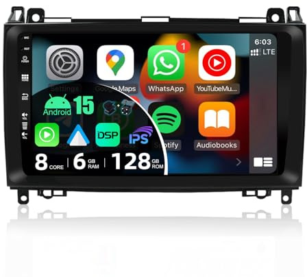 JOYX - [6G+128G] - Android 11 Car Stereo For Benz W169 W245 B160 B170 B180 B200 W639 Vito Viano W906 Sprinter - Wireless Carplay/Android Auto - Camera & MIC - IPS 9 Inch 2 Din - DSP SWC DAB 360-Camer