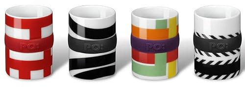 PO: DESIGN - Couleurs Ring Espresso (660) - Set of 4 Tasses Espresso de Porcelaine 60ml