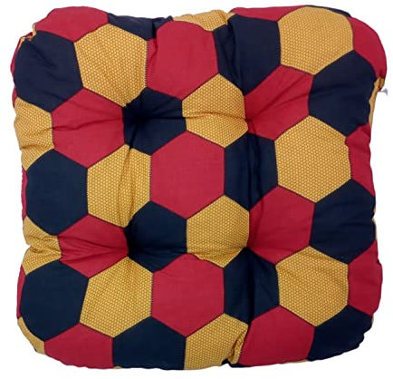 BURI 35x35cm Stuhlkissen Fußball Kissen Sitzkissen Outdoor Gartenmöbel Deutschland Flagge Fanartikel Dekokissen für Gartenstühle Bankauflage Polster Sitzauflage Gartenstuhl Sitzauflage (1, kariert)