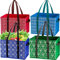 WUWEOT 4 Pack wiederverwendbare Einkaufstaschen, große Einkaufsbox, faltbare waschbare Box Bag mit verstärktem Boden, strapazierfähige Griffe für Obst, Gemüse, Kleidung, Spielzeug und Picknick