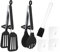 Lanjue 2 Pcs Silicone Tongs & Brush - 10 Inch Kitchen Tongs with Stainless Steel Handle for Toaster, BBQ, Pasta, Pizza, Steak, Salad, Fruit, Vegetable, Buffet