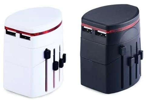 Universal Travel Plug Adapter Plug (AU, US, UK, EU and more) with 2 USB Ports