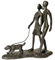 Konjouror Paar und Hund Gusseisen Skulptur Romantische Paar Liebe Metall Kunst Dekor Familie Liebe Statue Hundeliebhaber Geschenke für Paare