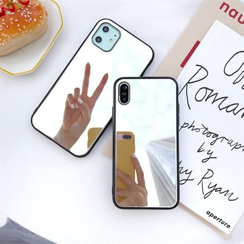 JiuWang (2er-Pack) Spiegel Hülle für iPhone Handyhülle Mirror Case Design für Frauen Mädchen, Ideal zum Nachschminken zu jeder Zeit (iPhone 11)
