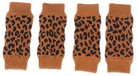 POPETPOP Hundesocken Pfoten-beinschutz 4er-Pack Größe XL Leopardenmuster Stilvolle Haustiersocken Einzigartiges Design Warm Bequem Für