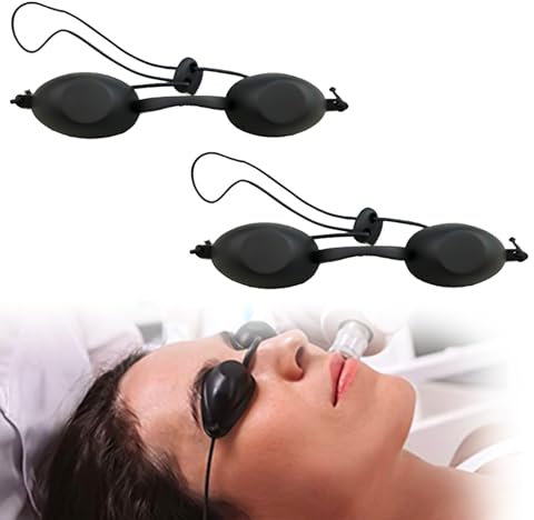 2 Stück Solarium Brille, Laserschutz-brille, Uv Schutzbrille, Rotlicht Therapy Augenklappe Eye, Schönheitsinstrument Augenschutzbrille Bräunungsbrille Augenklappe für UV-Infrarot-LED-Lichttherapie