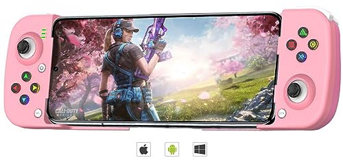 Joso Controller di Gioco Mobile per Android, iPhone, PC con programmabile M1/M2, Controller telefonico per iPhone 14, 13, 12, 11 (pink)