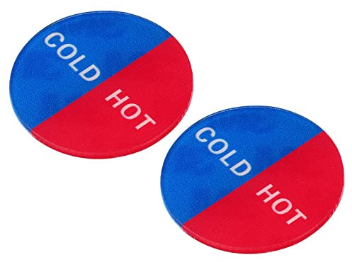 PATIKIL 4 Stück Self Stick Heiß/Kaltwasser Etikett Acryl Runde Aufkleber Schilder Ersatz für Wasserhähne Waschbecken Multifarbe