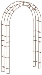 ELEO Rosenbogen Cremona rostoptik - 2,3 x 1,4 m Rankbogen dekorativ aus Metall stabil handgeschmiedet Schmiedeeisen rostig Edelrost - Stützbogen Winterfest massiv für Rosen, Kletterpflanzen