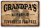 Panneau en métal pour décoration d'atelier de papa, panneau de décoration de garage amusant, cadeau d'atelier de grand-père, cadeau pour papa, mécanicien, atelier, panneau en métal pour anniversaire,