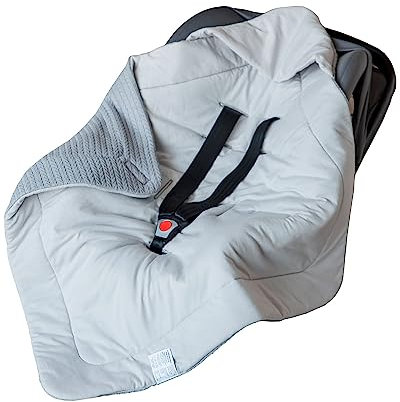 ORSON for® | Einschlagdecke babyschale, weiche für Neugeborenen |100% Bio-Baumwolle | Oeko-Tex | Winter | Babydecke für Kinderwagen, Kindersitz oder Babybett | Ganzjährig einsetzbar (Grau b)