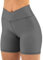 Friptspyg Kurze Sporthose Damen Sport Shorts V High Waist Gym Shorts Stretch Yoga Pants Laufend Hotpants, Dunkelgrau L