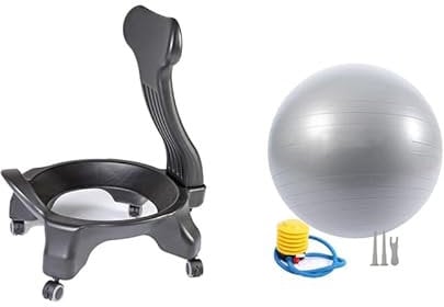 Homnova Yoga-Ballstuhl, Balance Ballstuhl Korrekte Sitzhaltung Und Koordinierte Wirbelsäule, Für Zuhause Und Büro Schreibtisch Kann Die Sitzposition Einstellen, Mit Yoga-Ball,004