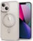 Oakxco für iPhone 13 Mini/ 12 Mini Hülle Magsafe Durchsichtig, Klar Magnetisch Induktives Laden Handyhülle Bunt Dünn Silikon & Transparent Hart Plastik, Cute Clear Handy Hülle für Mädchen, Beige Titan