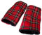 Britta Meier Pulswärmer aus Baumwoll-Jersey und Baumwoll-Fleece, kuschelweich (Rot-Kariert)