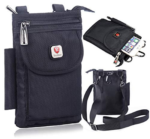 Hengwin Nylon Handy Tasche Gürteltasche Kompatibel mit iPhone 16 Pro Max 16 Plus, iPhone 15 14 13 12 Pro Max, Samsung Galaxy S25 S24 S23 Ultra S25+ F06 A06 5G Umhängetasche Handyhalter mit Gürtelclip