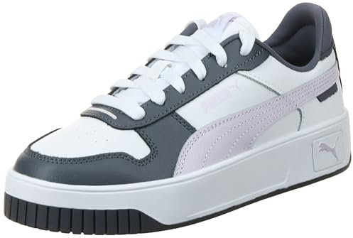PUMA Women's Carina Street Sneaker, White-Lilac Frost-Galactic Gray, 5 UK
