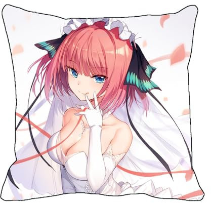 FDSAD Anime Kissenbezüge The Quintessential Quintuplets Nakano Nino Anime quadratischer Kissenbezug Dakimakura 2WT Kissenbezug