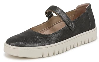 Vionic Women's Mary Janes - Uptown Maryjane, Silver Suede, UK 6.5, Medium Fit