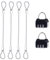 4Pcs 20cm Safety Cable Lock with 2Pcs Black Combination Lock, Stainless Steel Security Wire Rope with Double Loop for Stage Lighting Luggage Lock