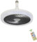 Jingsen LED Ceiling Fan Light with Remote - 2-in-1 Mini Fan & E27 Light Fixture, 3 Speeds & 3 Color Temperatures,Quiet Bedroom Ceiling Fan Lamp for Home/Office(Dark Grey)