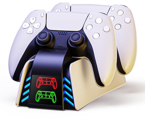 Fanlacy Chargeur Manette PS5, Station de Charge Rapide 2,5H avec Lumière LED, Support Compatible avec Manette Playstation 5 DualSense