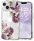 Micoden Cute Curly Wave Case for iPhone 13,Clear with Anti-Yellowing Flower Floral,Soft TPU Slim Bumper Shockproof Anti-Scratch Protective Wavy Cover for Girls Women-Purple