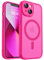 CANSHN Magnetic Compatible with iPhone 13 Case(6.1 Inch), Upgraded [Full Camera Protection] [Compatible with Magsafe] [Translucent Matte] Shockproof Protective Bumper Phone Case Cover - Hot Pink