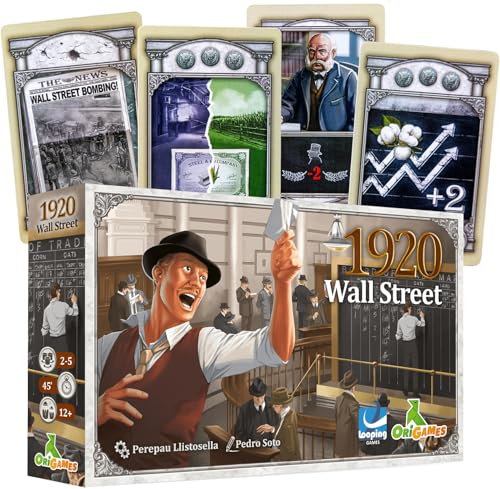 Origames 1920 Wall Street - Brettspiel - Historisch - Strategie - Geschichtenerzählen - Rollenspiele - Erzählung - Rollenspiel - Abstrakte Strategie - Aktionsschreiben - 2 bis 5 Spieler - Ab 14 Jahren