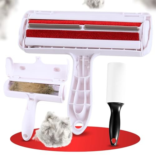 PELUSITAS Kit Cepillo + Rodillo Quita Pelos Mascota para Ropa y Sofá, Quitapelos Mascotas Reutilizable Cepillo para Pelo de Gato y Perro, Cepillo Quita pelos Ideal como Accesorio de Limpieza del Hogar