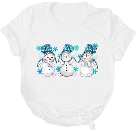 Weihnachten lustige t Shirts für Damen Long Bluse für Damen Sommer Oberteile Damen Weiss Tunika Damen lang enges Oberteil Damen Langarm enges top Damen weiße Weste Hochzeit Damen