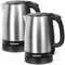 Aigostar Wasserkocher Edelstahl 1,7 L, 2200W Elektrischer Wasserkocher mit Kalkfilter, Kabellos, Abschaltautomatik, ideal für Tee, Kaffee, Babynahrung, BPA-Frei, Schwarz, 2 Pack