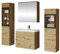 Mirjan24 Badmöbel Set Madrit II mit Waschbecken und Siphon, Komplettprogramme für Spiegelschrank, Waschtisch, Hochschrank (San Remo, ohne Beleuchtung)