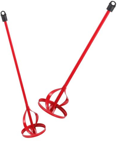 HOMSFOU 2pcs Paint Shaker Filler Hammer Drill Grinding Roller Mixing Rods Machines Mud Mixer Whisk Mixer Whisk for Drill Tile Drill Bits Concrete Grinder Basin Red High-Carbon Steel